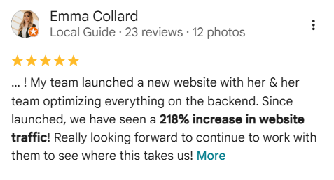 Google review by Emma Collard